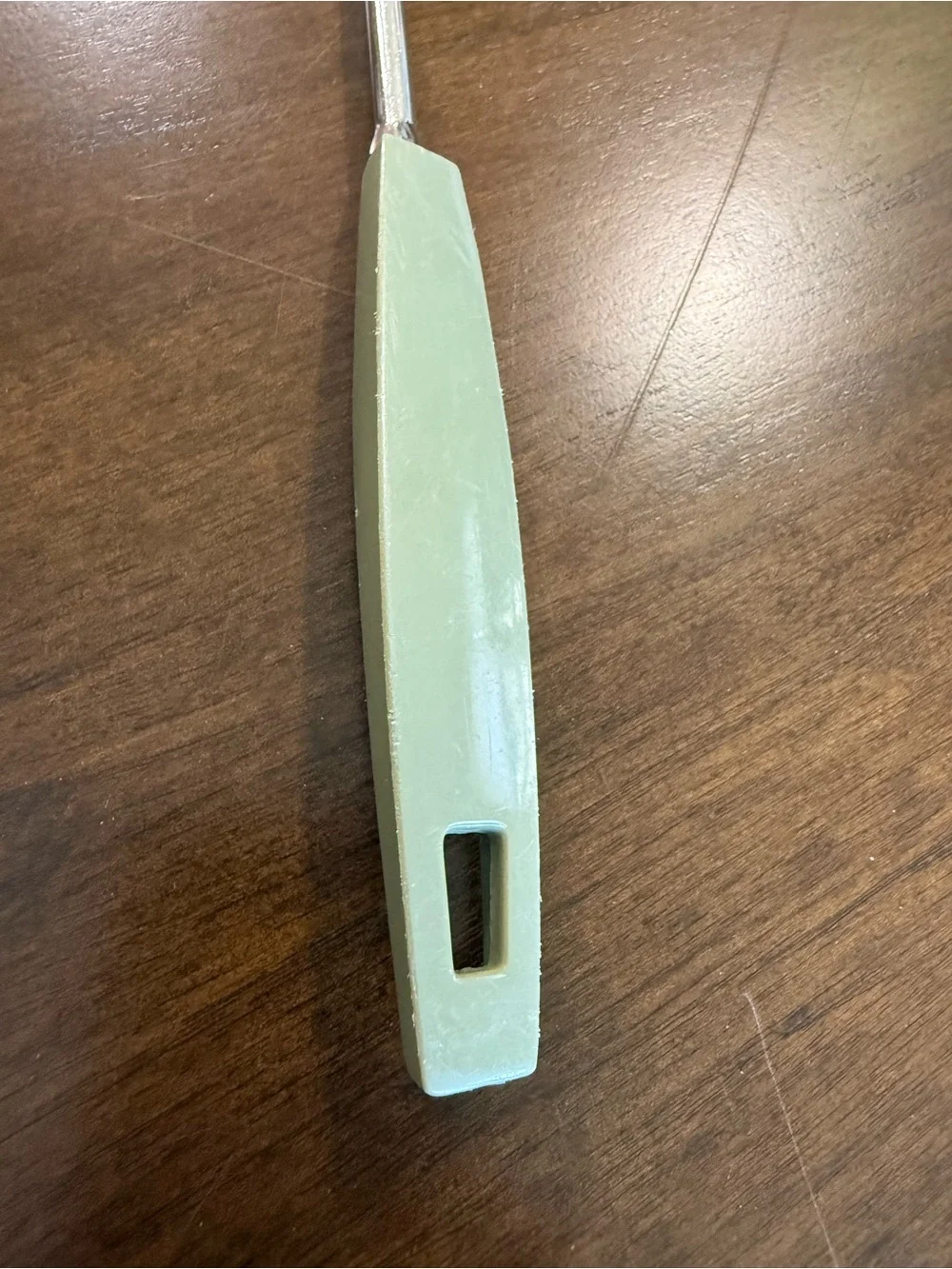 Vintage EKCO Slotted Turner Spatula Green Handle Made in USA Chromium Plated